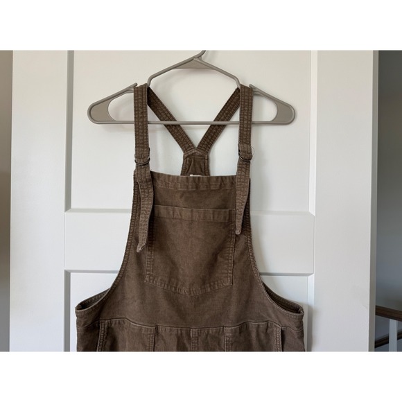 Aerie Brown Corduroy Overalls Wide Leg Adjustable Straps Size Medium M Brown - Picture 2 of 8